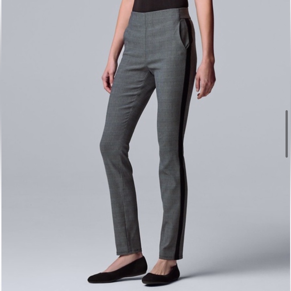 Women's Simply Vera Vera Wang
Simply Modern Skinny Pants  Glen Plaid Size L NWT